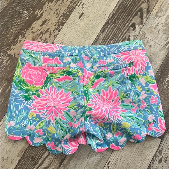 Lilly Pulitzer Blue and Pink Floral High Waist Shorts - Picture 2 of 2